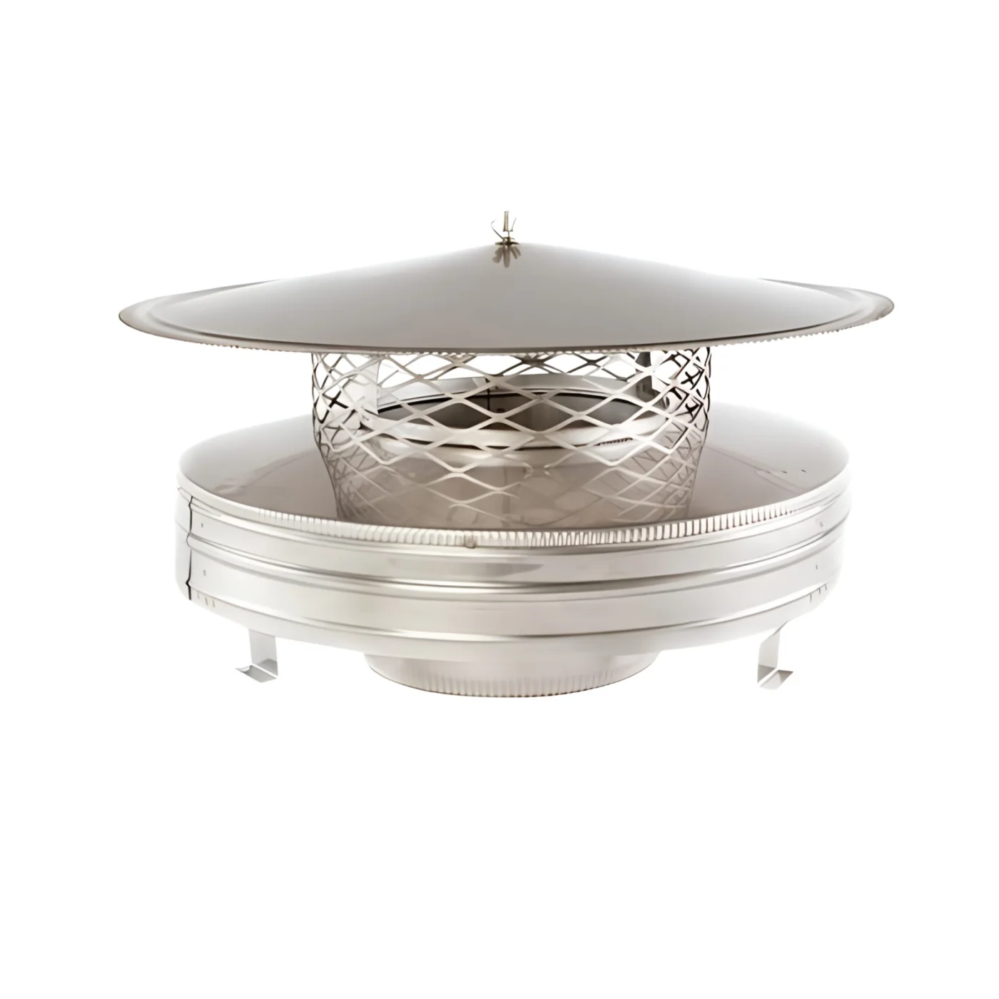 ChimCare round 304 stainless steel single-flue chimney cap with spark arrestor mesh